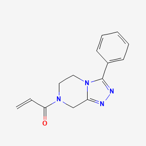 molecular formula C14H14N4O B2840502 1-(3-Phenyl-6,8-dihydro-5H-[1,2,4]triazolo[4,3-a]pyrazin-7-yl)prop-2-en-1-one CAS No. 2128718-88-5