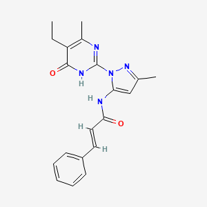 N-(1-(5-ethyl-4-methyl-6-oxo-1,6-dihydropyrimidin-2-yl)-3-methyl-1H-pyrazol-5-yl)cinnamamide