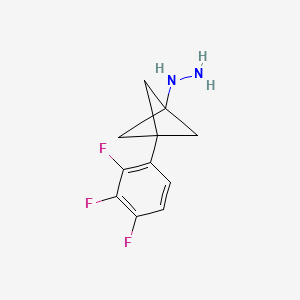 molecular formula C11H11F3N2 B2840511 [3-(2,3,4-Trifluorophenyl)-1-bicyclo[1.1.1]pentanyl]hydrazine CAS No. 2287311-96-8