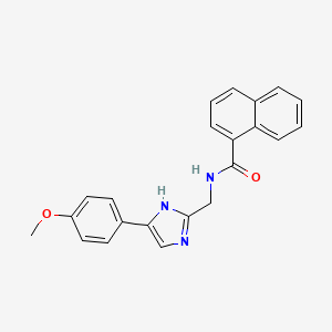 molecular formula C22H19N3O2 B2840515 N-((4-(4-methoxyphenyl)-1H-imidazol-2-yl)methyl)-1-naphthamide CAS No. 1421514-25-1