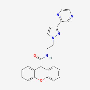 molecular formula C23H19N5O2 B2840516 N-(2-(3-(吡嗪-2-基)-1H-吡唑-1-基)乙基)-9H-黄色素-9-羧酰胺 CAS No. 2034290-27-0