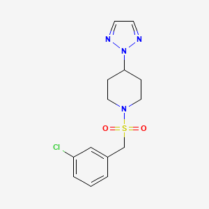molecular formula C14H17ClN4O2S B2840519 1-((3-chlorobenzyl)sulfonyl)-4-(2H-1,2,3-triazol-2-yl)piperidine CAS No. 2097900-90-6