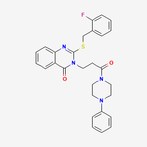 2-{[(2-FLUOROPHENYL)METHYL]SULFANYL}-3-[3-OXO-3-(4-PHENYLPIPERAZIN-1-YL)PROPYL]-3,4-DIHYDROQUINAZOLIN-4-ONE