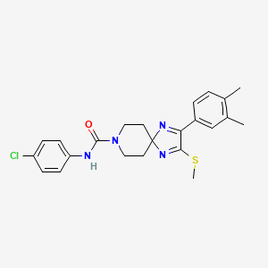molecular formula C23H25ClN4OS B2840530 N-(4-氯苯基)-2-(3,4-二甲基苯基)-3-(甲硫基)-1,4,8-三氮杂螺[4.5]癸-1,3-二烯-8-羧酰胺 CAS No. 894879-11-9