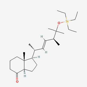 molecular formula C25H46O2Si B2840534 4H-Inden-4-one, octahydro-7a-methyl-1-[(1R,2E,4S)-1,4,5-trimethyl-5-[(triethylsilyl)oxy]-2-hexen-1-yl]-, (1R,3aR,7aR)- CAS No. 950586-26-2