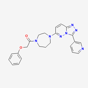 molecular formula C23H23N7O2 B2840535 2-Phenoxy-1-[4-(3-pyridin-3-yl-[1,2,4]triazolo[4,3-b]pyridazin-6-yl)-1,4-diazepan-1-yl]ethanone CAS No. 2380191-87-5