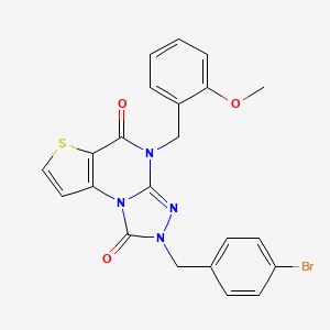 molecular formula C22H17BrN4O3S B2840536 2-(4-溴苯甲基)-4-(2-甲氧基苯甲基)噻吩并[2,3-e][1,2,4]三唑并[4,3-a]嘧啶-1,5(2H,4H)-二酮 CAS No. 1358915-04-4