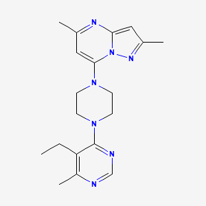 molecular formula C19H25N7 B2840542 7-[4-(5-Ethyl-6-methylpyrimidin-4-yl)piperazin-1-yl]-2,5-dimethylpyrazolo[1,5-a]pyrimidine CAS No. 2380078-76-0
