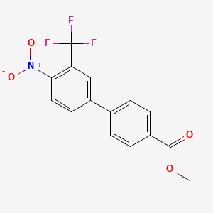 molecular formula C15H10F3NO4 B2840560 Methyl 4'-nitro-3'-(trifluoromethyl)-[1,1'-biphenyl]-4-carboxylate CAS No. 886361-47-3