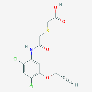 molecular formula C13H11Cl2NO4S B2840568 2-[2-(2,4-Dichloro-5-prop-2-ynoxyanilino)-2-oxoethyl]sulfanylacetic acid CAS No. 339099-42-2