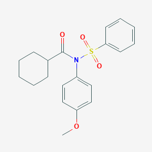 molecular formula C20H23NO4S B284058 N-(cyclohexylcarbonyl)-N-(4-methoxyphenyl)benzenesulfonamide 