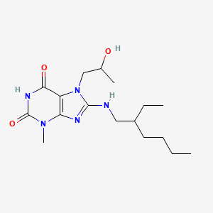molecular formula C17H29N5O3 B2840581 8-((2-ethylhexyl)amino)-7-(2-hydroxypropyl)-3-methyl-1H-purine-2,6(3H,7H)-dione CAS No. 941937-35-5