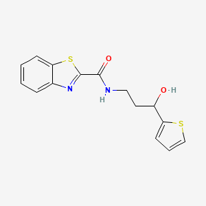 molecular formula C15H14N2O2S2 B2840586 N-(3-hydroxy-3-(thiophen-2-yl)propyl)benzo[d]thiazole-2-carboxamide CAS No. 1421477-00-0