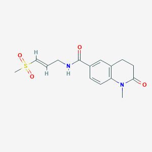 molecular formula C15H18N2O4S B2840589 1-Methyl-N-[(E)-3-methylsulfonylprop-2-enyl]-2-oxo-3,4-dihydroquinoline-6-carboxamide CAS No. 2305571-04-2