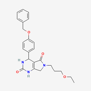 molecular formula C24H27N3O4 B2840593 4-(4-(苄氧基)苯基)-6-(3-乙氧基丙基)-3,4,6,7-四氢-1H-吡咯并[3,4-d]嘧啶-2,5-二酮 CAS No. 1021218-10-9