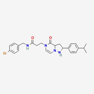 N-[(4-bromophenyl)methyl]-3-{4-oxo-2-[4-(propan-2-yl)phenyl]-4H,5H-pyrazolo[1,5-a]pyrazin-5-yl}propanamide