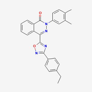 molecular formula C26H22N4O2 B2840601 2-(3,4-二甲基苯基)-4-[3-(4-乙基苯基)-1,2,4-噁二唑-5-基]邻苯二酮-1(2H)-酮 CAS No. 1291855-37-2