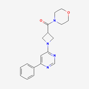 molecular formula C18H20N4O2 B2840606 Morpholino(1-(6-phenylpyrimidin-4-yl)azetidin-3-yl)methanone CAS No. 2034582-06-2