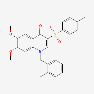 molecular formula C26H25NO5S B2840608 6,7-dimethoxy-1-(2-methylbenzyl)-3-tosylquinolin-4(1H)-one CAS No. 866845-78-5