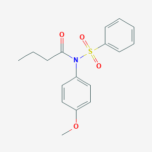 molecular formula C17H19NO4S B284061 N-(benzenesulfonyl)-N-(4-methoxyphenyl)butanamide 