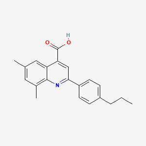 molecular formula C21H21NO2 B2840614 6,8-Dimethyl-2-(4-propylphenyl)quinoline-4-carboxylic acid CAS No. 587851-56-7
