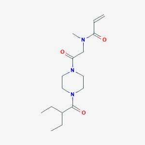 molecular formula C16H27N3O3 B2840616 N-[2-[4-(2-Ethylbutanoyl)piperazin-1-yl]-2-oxoethyl]-N-methylprop-2-enamide CAS No. 2201822-13-9