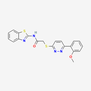 molecular formula C20H16N4O2S2 B2840619 N-(benzo[d]thiazol-2-yl)-2-((6-(2-methoxyphenyl)pyridazin-3-yl)thio)acetamide CAS No. 896044-80-7