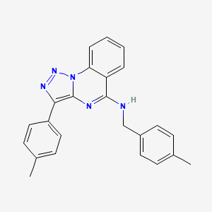 molecular formula C24H21N5 B2840624 3-(4-甲基苯基)-N-[(4-甲基苯基)甲基]三唑并[1,5-a]喹唑啉-5-胺 CAS No. 866843-78-9