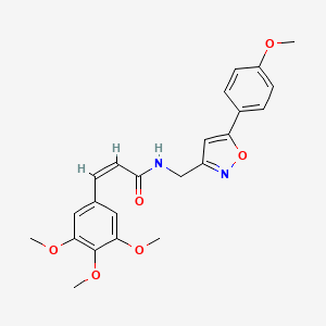 molecular formula C23H24N2O6 B2840625 (Z)-N-((5-(4-methoxyphenyl)isoxazol-3-yl)methyl)-3-(3,4,5-trimethoxyphenyl)acrylamide CAS No. 953209-55-7