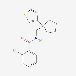 2-bromo-N-((1-(thiophen-3-yl)cyclopentyl)methyl)benzamide