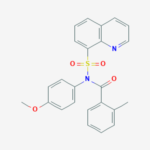 molecular formula C24H20N2O4S B284063 N-(4-methoxyphenyl)-N-(2-methylbenzoyl)-8-quinolinesulfonamide 