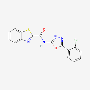 molecular formula C16H9ClN4O2S B2840631 N-[5-(2-chlorophenyl)-1,3,4-oxadiazol-2-yl]-1,3-benzothiazole-2-carboxamide CAS No. 865249-45-2