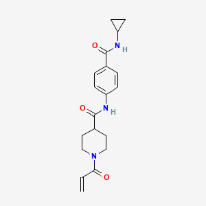 molecular formula C19H23N3O3 B2840632 N-[4-(Cyclopropylcarbamoyl)phenyl]-1-prop-2-enoylpiperidine-4-carboxamide CAS No. 2361741-40-2