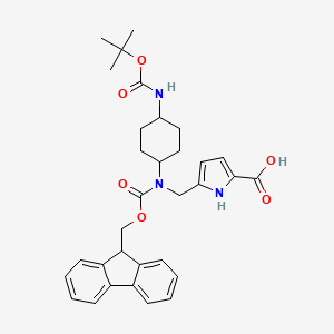 molecular formula C32H37N3O6 B2840634 5-(((((9H-fluoren-9-yl)methoxy)carbonyl)(4-((tert-butoxycarbonyl)amino)cyclohexyl)amino)methyl)-1H-pyrrole-2-carboxylic acid CAS No. 2137066-59-0