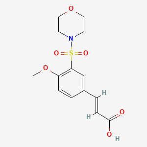 molecular formula C14H17NO6S B2840645 (2E)-3-[4-Methoxy-3-(morpholin-4-ylsulfonyl)phenyl]acrylic acid CAS No. 296261-83-1