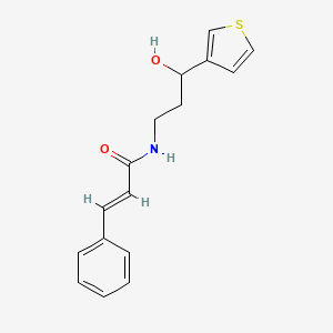 molecular formula C16H17NO2S B2840661 N-(3-羟基-3-(噻吩-3-基)丙基)肉桂酰胺 CAS No. 2035003-73-5