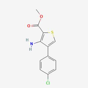 molecular formula C12H10ClNO2S B2840665 Methyl 3-amino-4-(4-chlorophenyl)thiophene-2-carboxylate CAS No. 156274-30-5