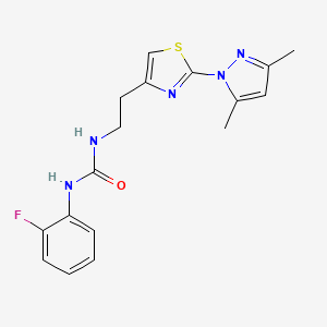 1-(2-(2-(3,5-dimethyl-1H-pyrazol-1-yl)thiazol-4-yl)ethyl)-3-(2-fluorophenyl)urea