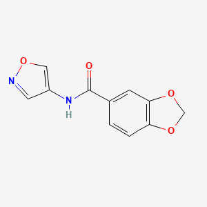 molecular formula C11H8N2O4 B2840674 N-(isoxazol-4-yl)benzo[d][1,3]dioxole-5-carboxamide CAS No. 1396765-22-2