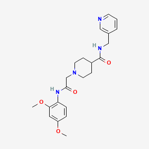 molecular formula C22H28N4O4 B2840682 1-(2-((2,4-二甲氧基苯基)氨基)-2-氧代乙基)-N-(吡啶-3-基甲基)哌嗪-4-甲酰胺 CAS No. 941970-12-3