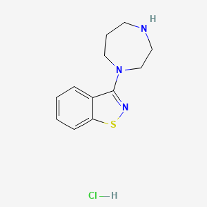 molecular formula C12H16ClN3S B2840691 3-(1,4-Diazepan-1-yl)benzo[d]isothiazole hydrochloride CAS No. 1420789-16-7
