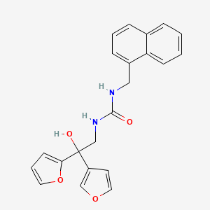 molecular formula C22H20N2O4 B2840697 1-(2-(Furan-2-yl)-2-(furan-3-yl)-2-hydroxyethyl)-3-(naphthalen-1-ylmethyl)urea CAS No. 2034622-21-2