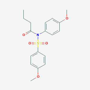 molecular formula C18H21NO5S B284070 N-butyryl-4-methoxy-N-(4-methoxyphenyl)benzenesulfonamide 