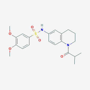molecular formula C21H26N2O5S B2840703 N-(1-isobutyryl-1,2,3,4-tetrahydroquinolin-6-yl)-3,4-dimethoxybenzenesulfonamide CAS No. 946380-55-8