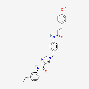 N-(3-ethylphenyl)-1-(4-(3-(4-methoxyphenyl)propanamido)benzyl)-1H-imidazole-4-carboxamide