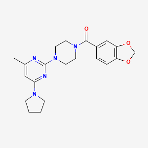 1,3-Benzodioxol-5-yl-[4-(4-methyl-6-pyrrolidin-1-ylpyrimidin-2-yl)piperazin-1-yl]methanone