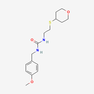 molecular formula C16H24N2O3S B2840715 1-(4-甲氧基苄基)-3-(2-((四氢-2H-吡喃-4-基)硫代)乙基)脲 CAS No. 1798539-99-7
