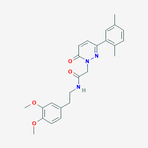 molecular formula C24H27N3O4 B2840724 N-(3,4-dimethoxyphenethyl)-2-(3-(2,5-dimethylphenyl)-6-oxopyridazin-1(6H)-yl)acetamide CAS No. 899740-25-1