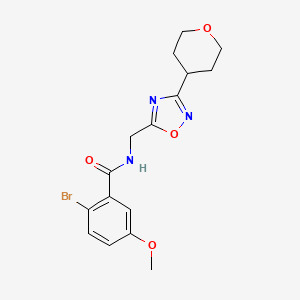 2-bromo-5-methoxy-N-{[3-(oxan-4-yl)-1,2,4-oxadiazol-5-yl]methyl}benzamide