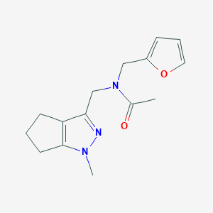 molecular formula C15H19N3O2 B2840735 N-(furan-2-ylmethyl)-N-((1-methyl-1,4,5,6-tetrahydrocyclopenta[c]pyrazol-3-yl)methyl)acetamide CAS No. 1798517-06-2